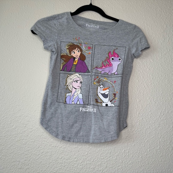 Disney Other - Frozen II T-Shirt, Anna, Elsa, Olaf, Bruni, Gray